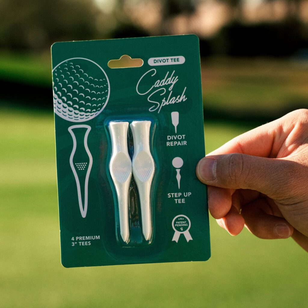 Caddy Splash step-up golf tee and divot repair tool packaging